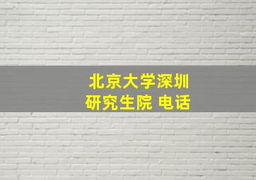 北京大学深圳研究生院 电话